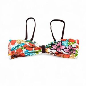 Multicoloured floral bikini top
